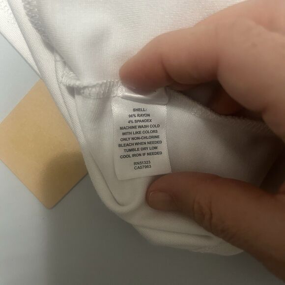 Halogen Release Pleat White Top Ruching Twist Front V Neck Size 2X - Picture 8 of 10